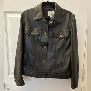 ! Twik black  leather jacket size large
